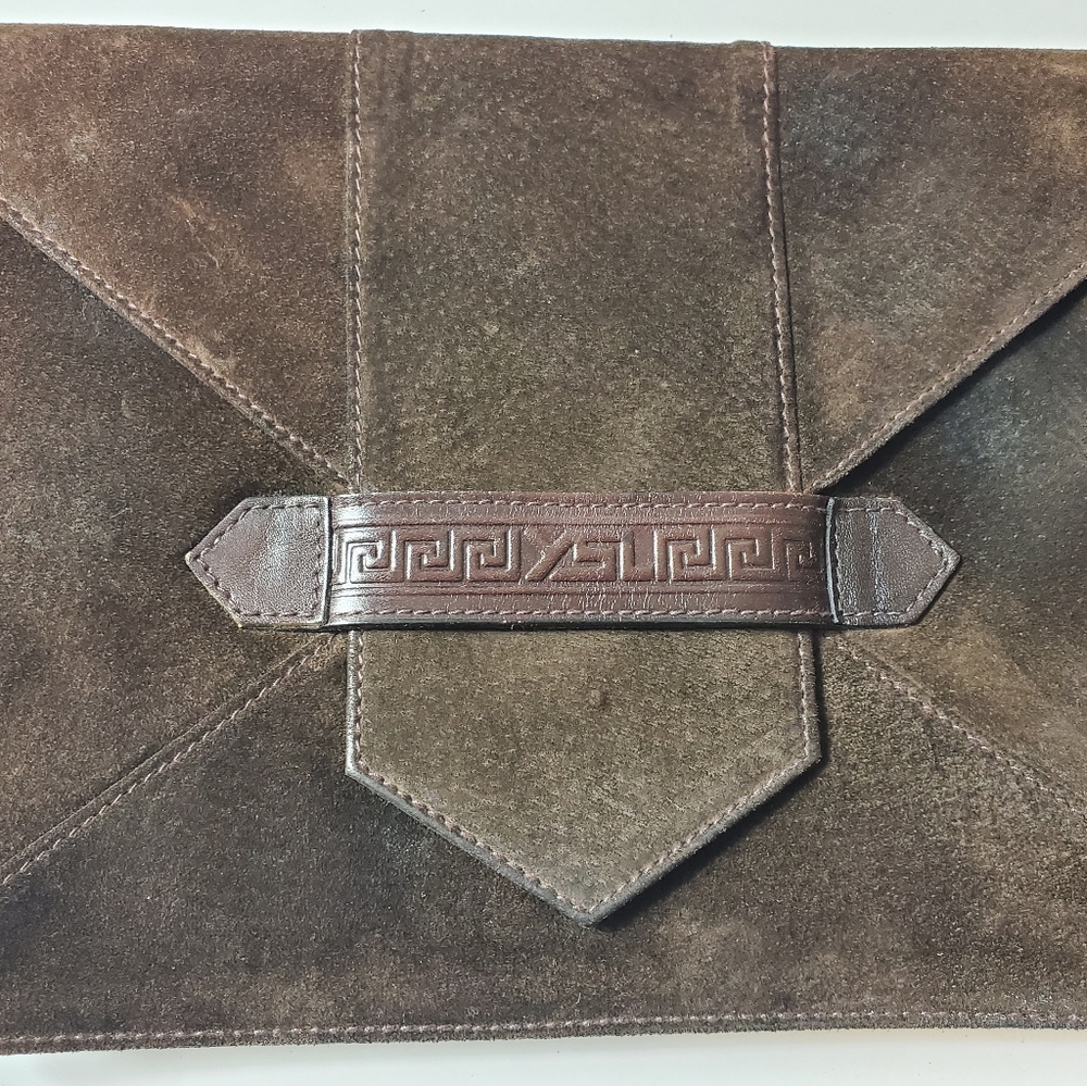 Vintage YSL suede clutch